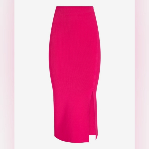 ✨ Stunning ✨Express High Waist Body Contour Midi Pencil Sweater Skirt Pink XL - Picture 4 of 8